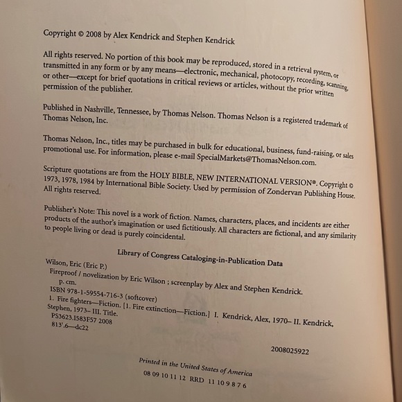 📚2/$10 FIREPROOF Book - Picture 5 of 5